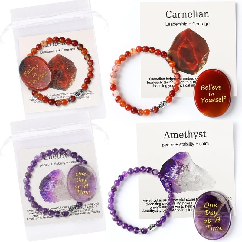 Thinking of You: Calming Crystals & Bracelet Set for Women