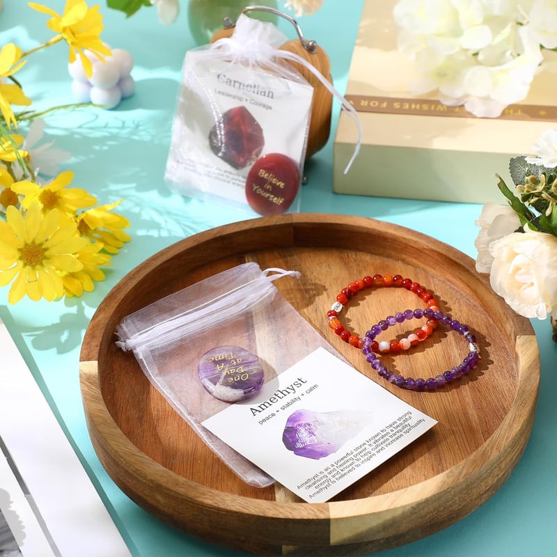 Thinking of You: Calming Crystals & Bracelet Set for Women