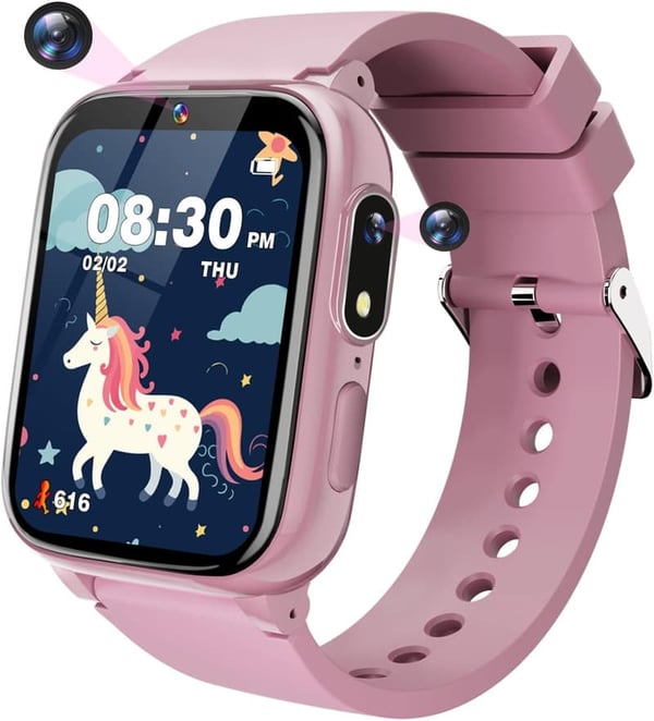 Smartwatch for Girls, Ages 6-10, with Touchscreen & Dual Cameras