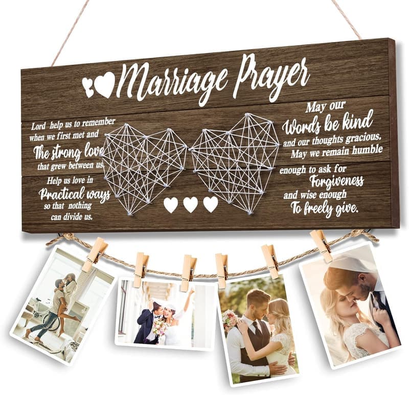 Bride and Groom Wedding Prayer Photo Holder Gift