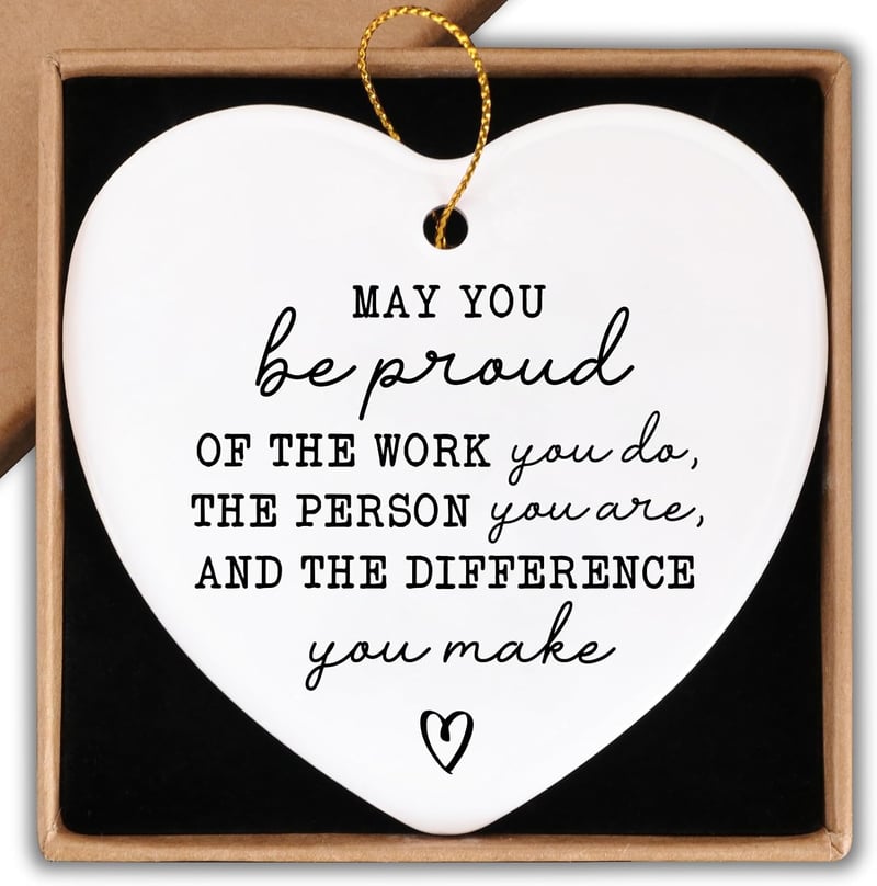 Employee Appreciation Heart Plaque Ornament Gift