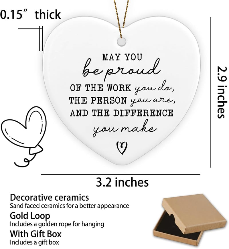 Employee Appreciation Heart Plaque Ornament Gift