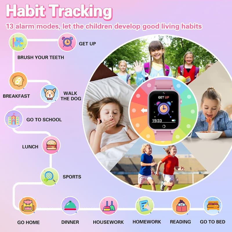 Girls' Birthday Gift: HD Touchscreen Smart Watch with 26 Games