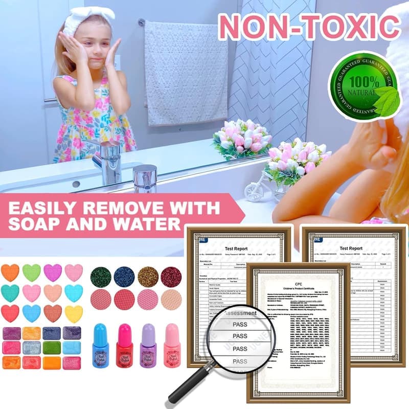 Kids Washable Makeup Kit for Girls - Princess Birthday Gift