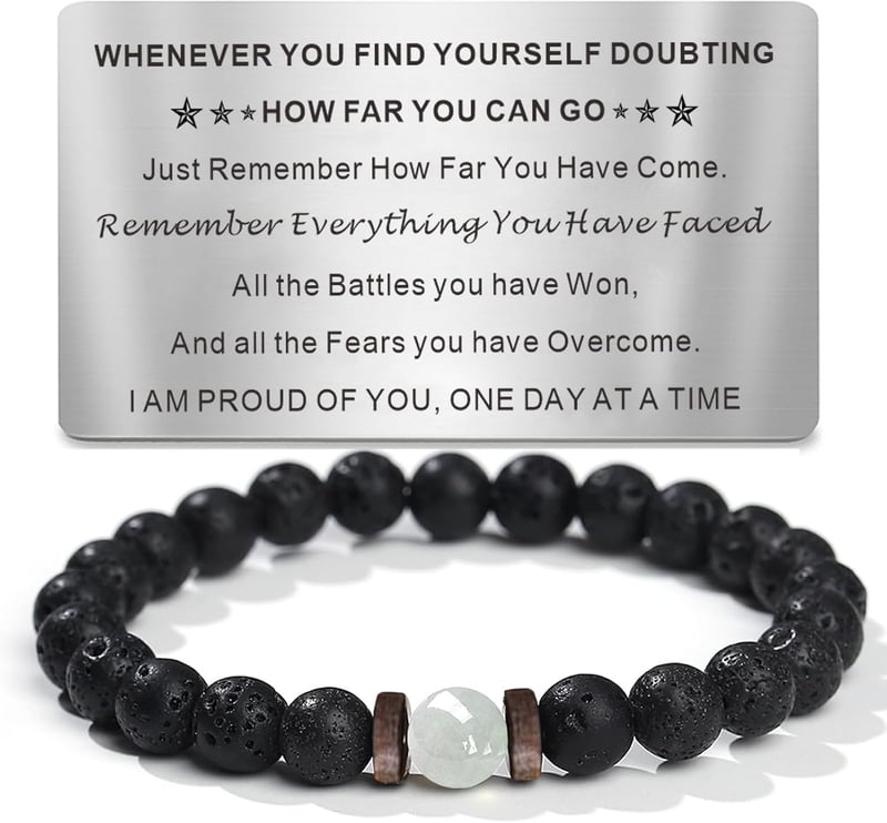 Sober Anniversary Beaded Bracelet Gift for Recovery