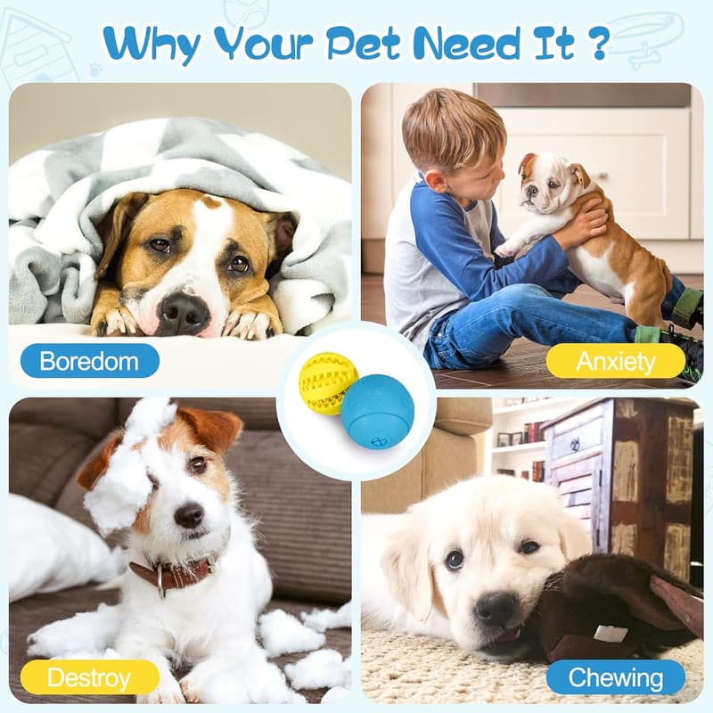 Dog Puzzle Toy Balls – 2 Pack for Treat Dispensing & Chewing