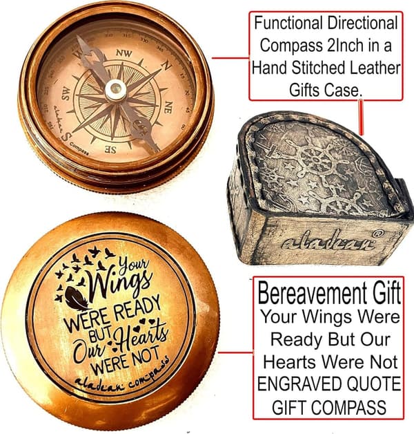 Memorial Gift Compass for Sympathy & Remembrance