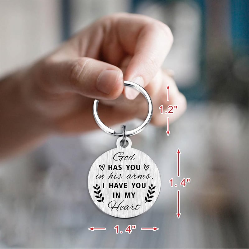 Father's Day Sympathy Keychain for Grieving Parents, Personalized Remembrance