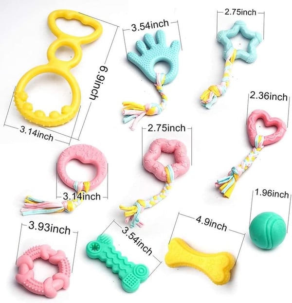 Teething Puppy Chew Toys - 20 Pack Interactive Rubber Balls