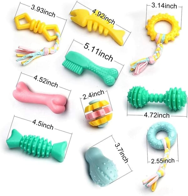Teething Puppy Chew Toys - 20 Pack Interactive Rubber Balls