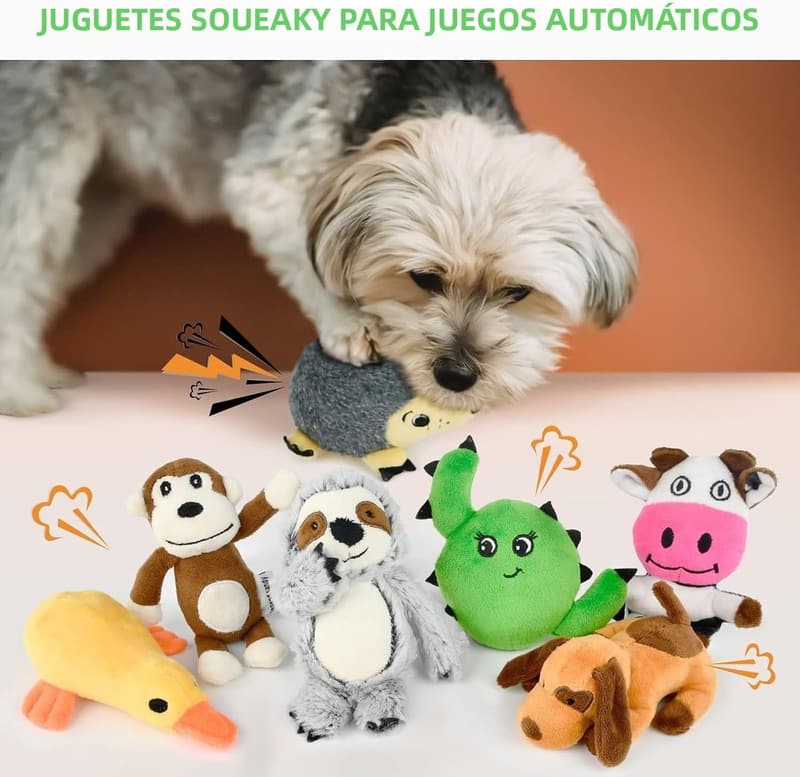 12-Pack Cute Squeaky Plush Toys for Small Dogs