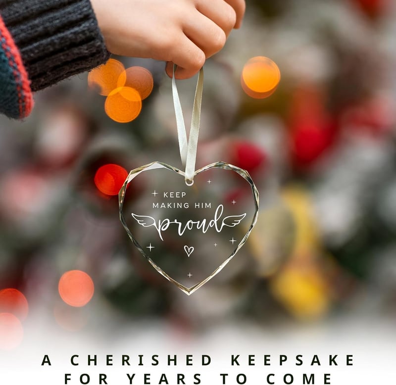 In Memory of Loved One Glass Ornament for Men