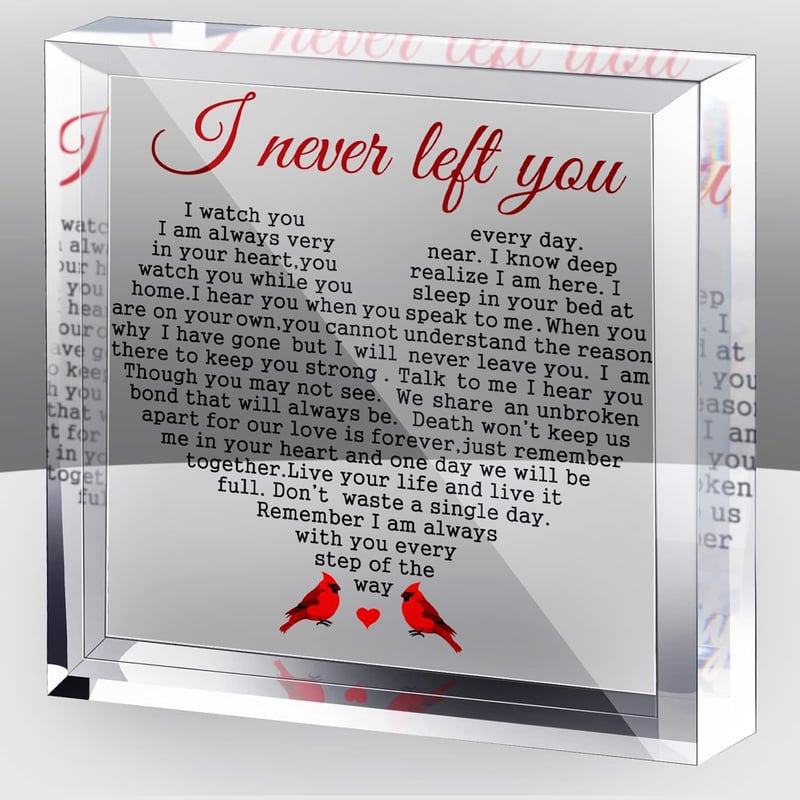Sympathy Gift: Red Cardinal Acrylic Memorial Keepsake