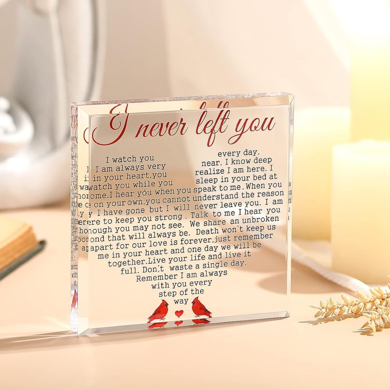 Sympathy Gift: Red Cardinal Acrylic Memorial Keepsake