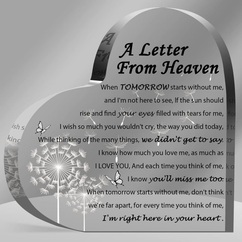 Sympathy Gift: Acrylic Heart Keepsake for Loss