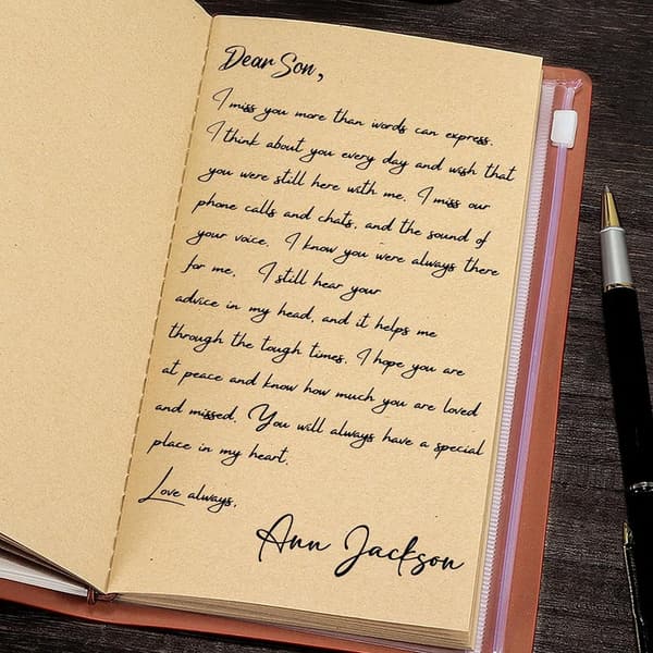 In Loving Memory of Son - Sympathy Journal Notebook