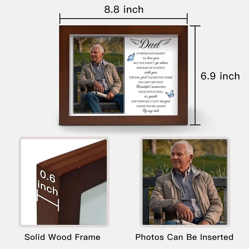 Memorial Shadow Box for Dad – LED 4x6 Photo Display
