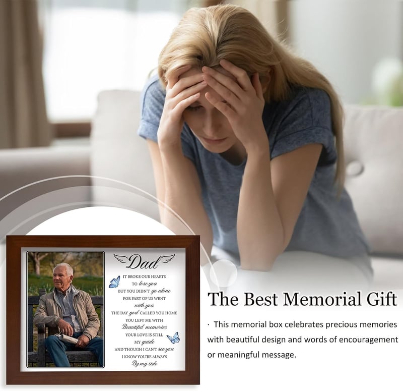 Memorial Shadow Box for Dad – LED 4x6 Photo Display