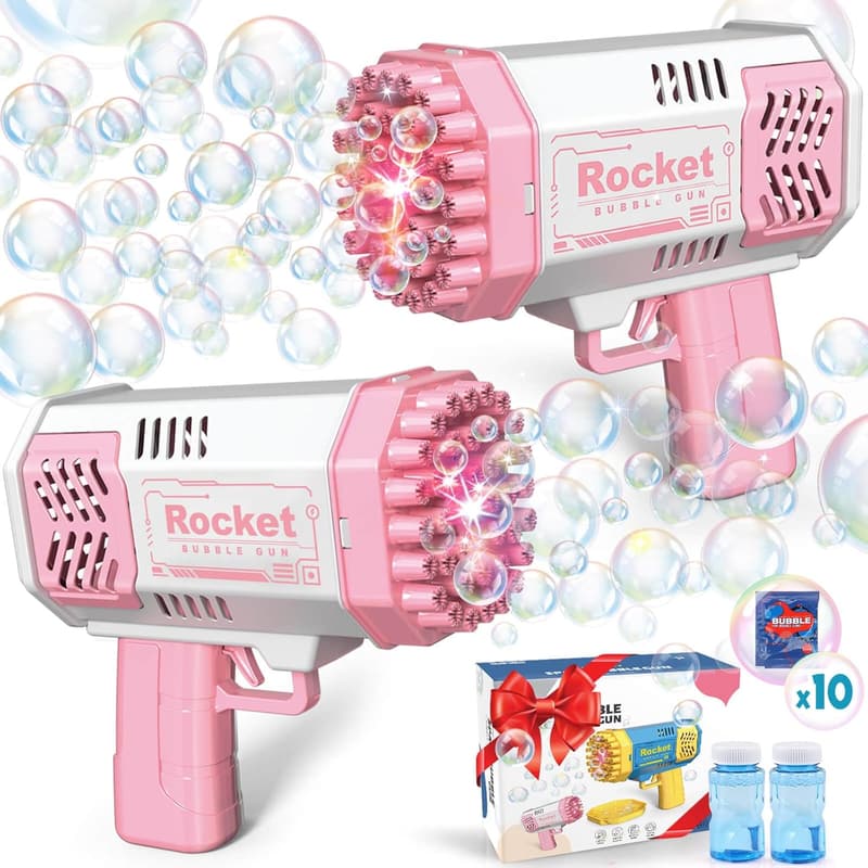 Bubble Machine for Kids - 2 Pack Birthday Gift for Ages 3-8