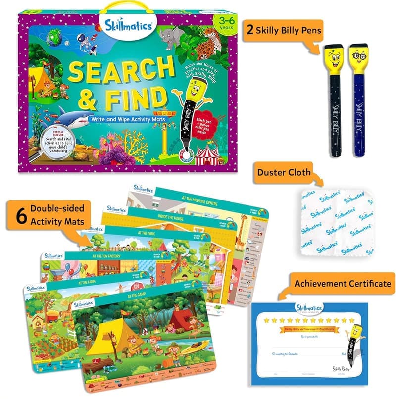 Skillmatics Search and Find Game - Reusable Preschool Learning Activity
