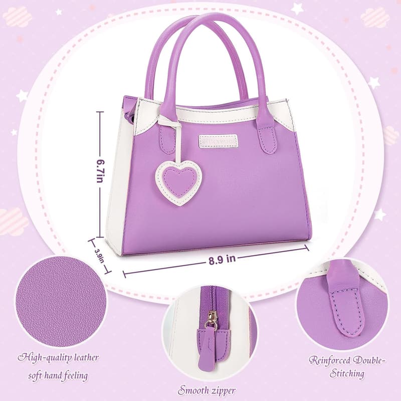 Pretend Princess Play Purse for Girls Age 3-8 with Accessories
