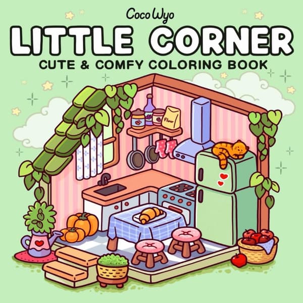 Cozy Spaces Coloring Book for Relaxation - Cute Designs