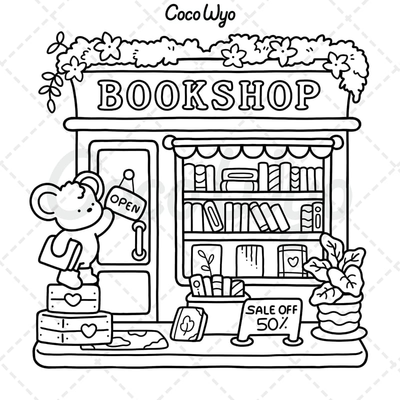 Cozy Spaces Coloring Book for Relaxation - Cute Designs