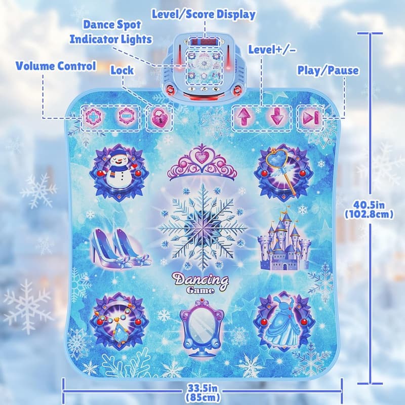 Wireless Bluetooth Dance Mat for Kids with LED Lights - 生日禮物