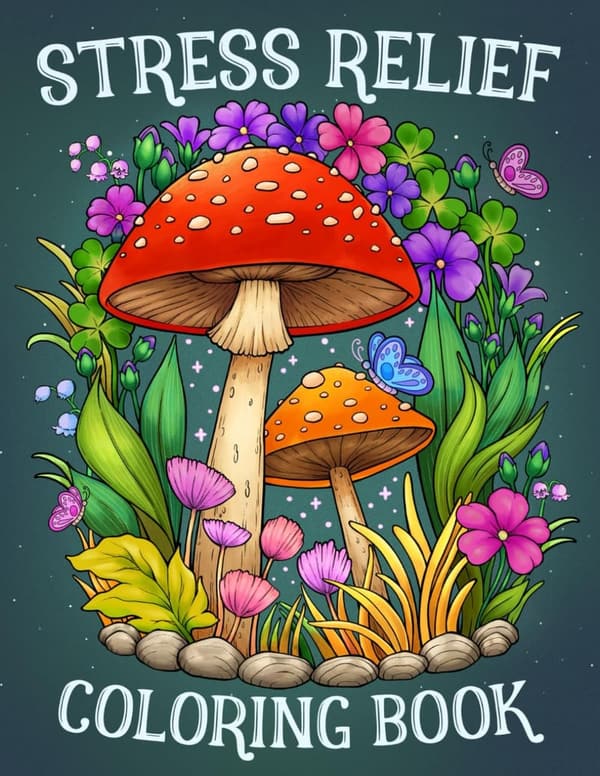 Adult Coloring Book for Stress Relief – Animals, Landscapes & More