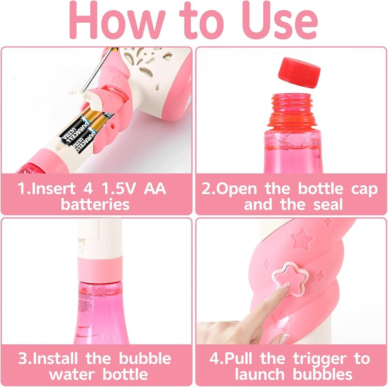 Unicorn Bubble Wand Toy for Kids - Gift for Birthday Parties