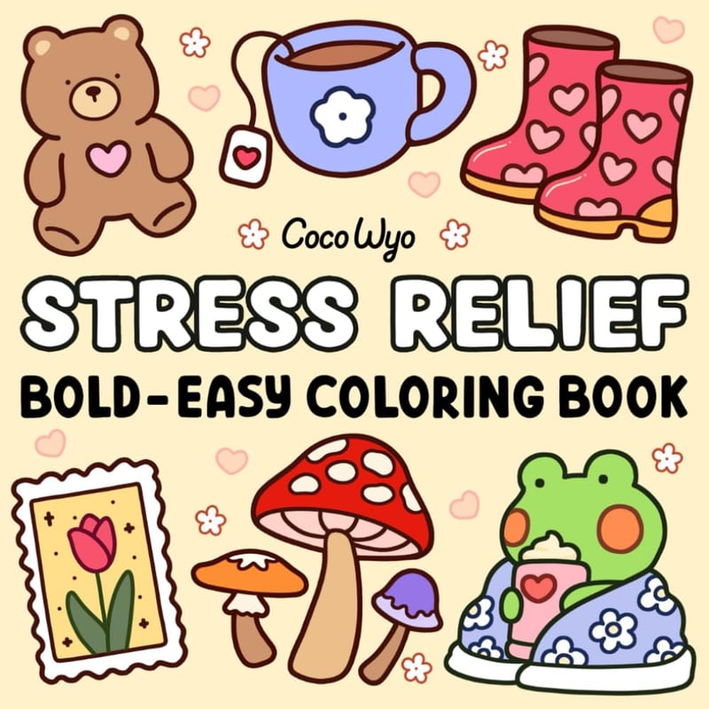 Erwachsene & Kids Stress Relief Coloring Book: Bold Designs for Relaxation