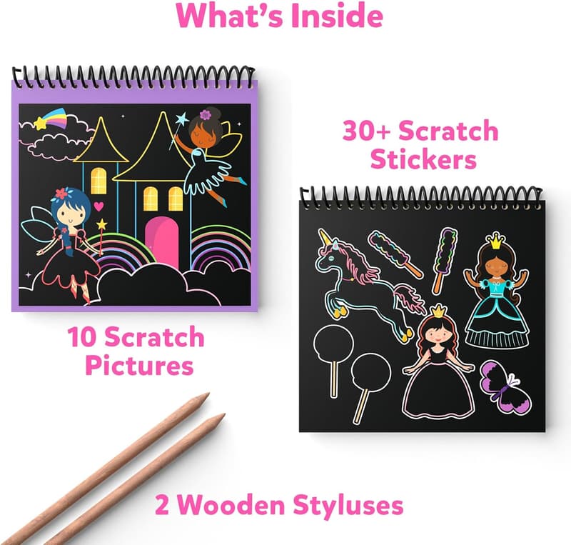 Unicorns & Princesses Scratch Art Kit for Kids, 年齡 3-8