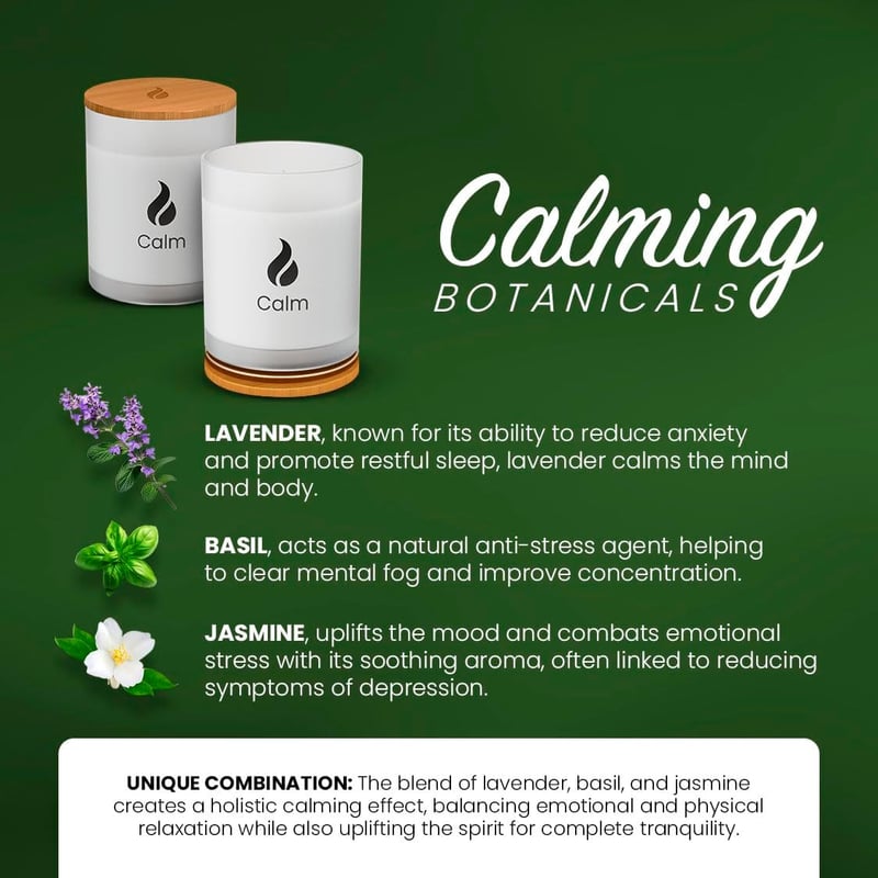 Lavender & Jasmine Aromatherapy Soy Candle - 8.3oz