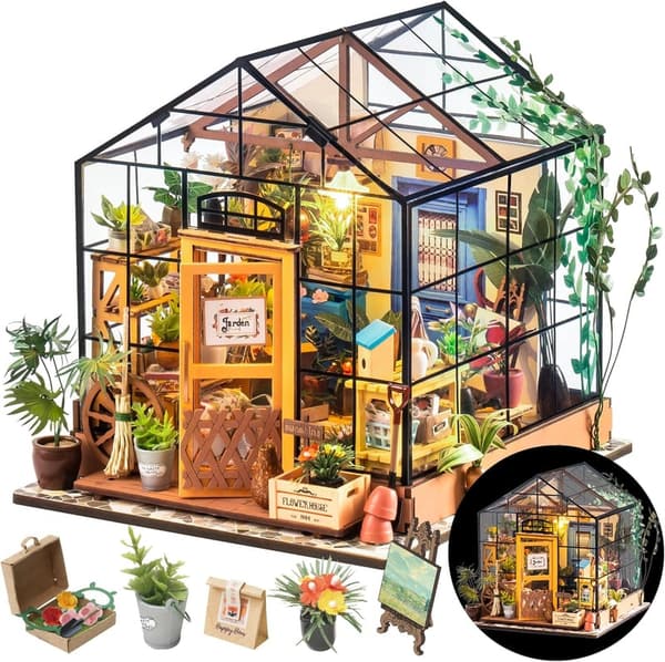 DIY Miniature House Kit - Greenhouse Building Set for Adults