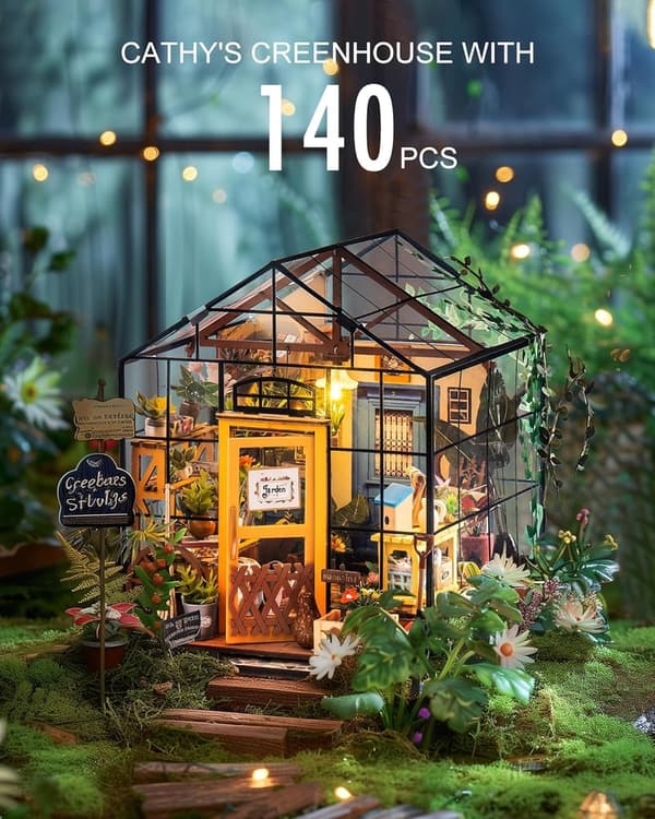 DIY Miniature House Kit - Greenhouse Building Set for Adults