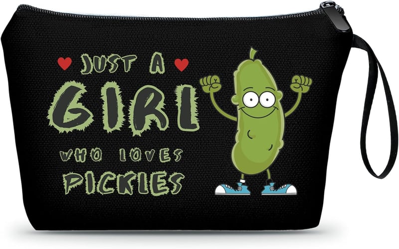 Funny Gag Gift Black Cosmetic Bag for Women & Teens