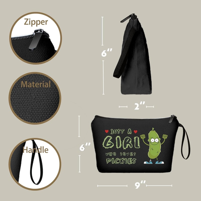 Funny Gag Gift Black Cosmetic Bag for Women & Teens