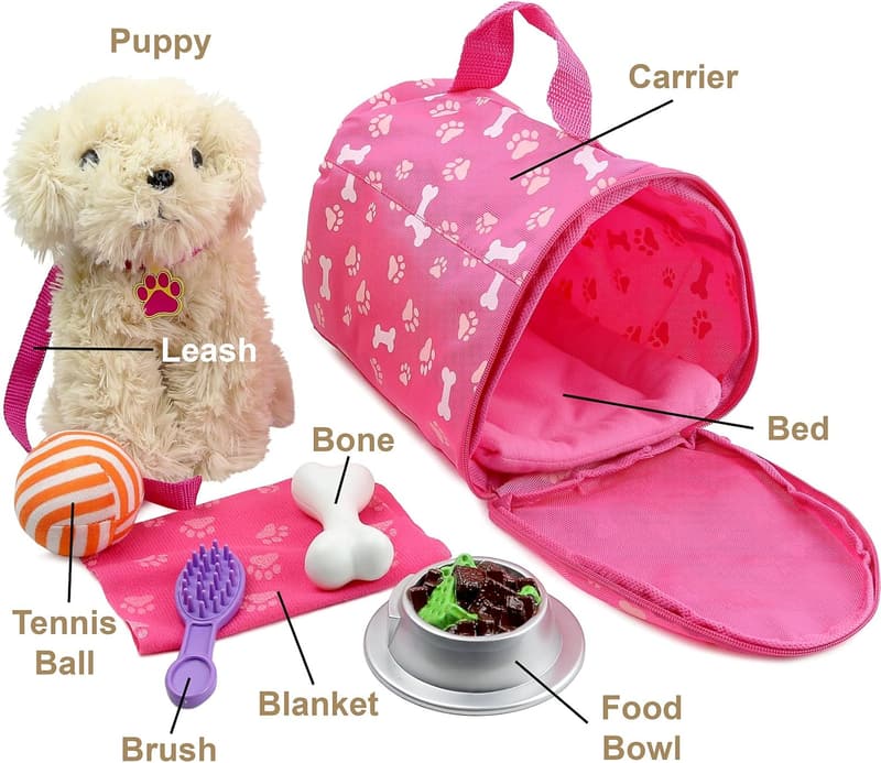 Plush Puppy Toy Set for Toddlers Ages 3-5