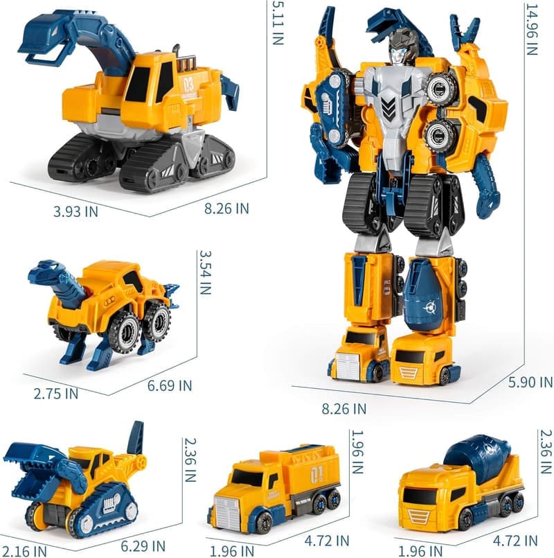 Educational 5-in-1 Toddler Magnetic Robot Construction Set