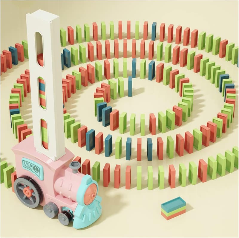 Montessori Domino Train Toy for Kids Ages 3-8 - Birthday Gift