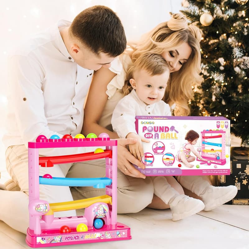 Montessori Pound A Ball Toy Set for 1-3 Year Old Girls