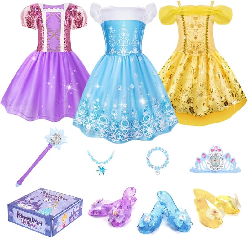 Girls' Princess Dress-Up Set with Shoes | Birthday Gift