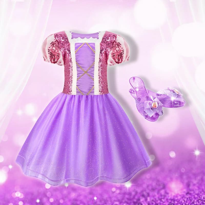 Girls' Princess Dress-Up Set with Shoes | Birthday Gift