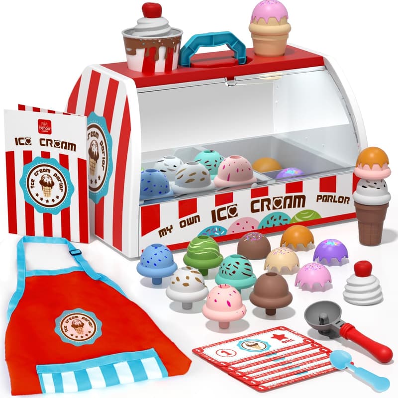 Ice Cream Play Set for Toddlers Ages 2-5 - Gift for Kids