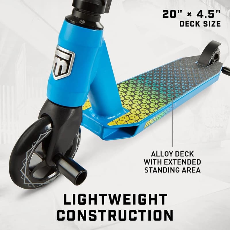 Mongoose Rise Freestyle Scooter for Kids & Adults, 220 lbs Capacity
