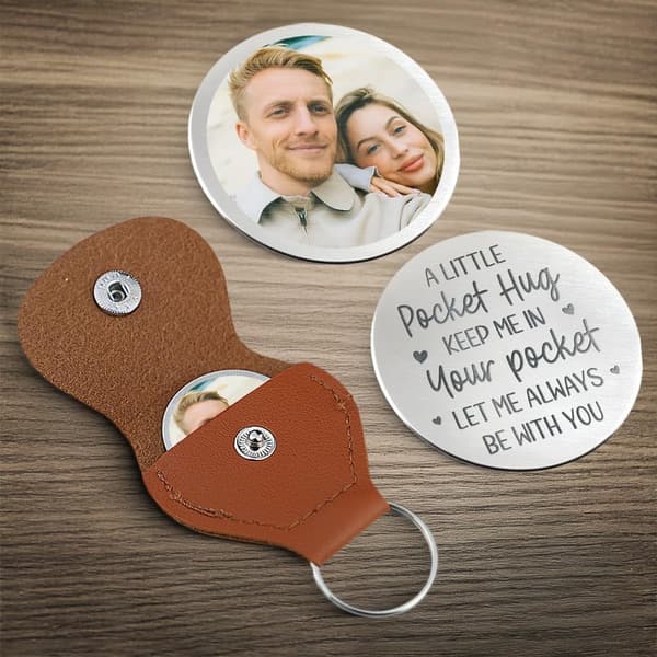 Long Distance Relationship Custom Photo Pocket Hug Token