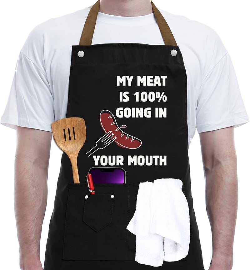Funny BBQ Apron Gift for Men – Unique Birthday Present