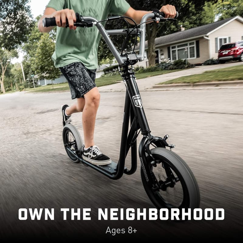 Youth Non-Electric Scooter with 12-Inch Tires & Adjustable Stem