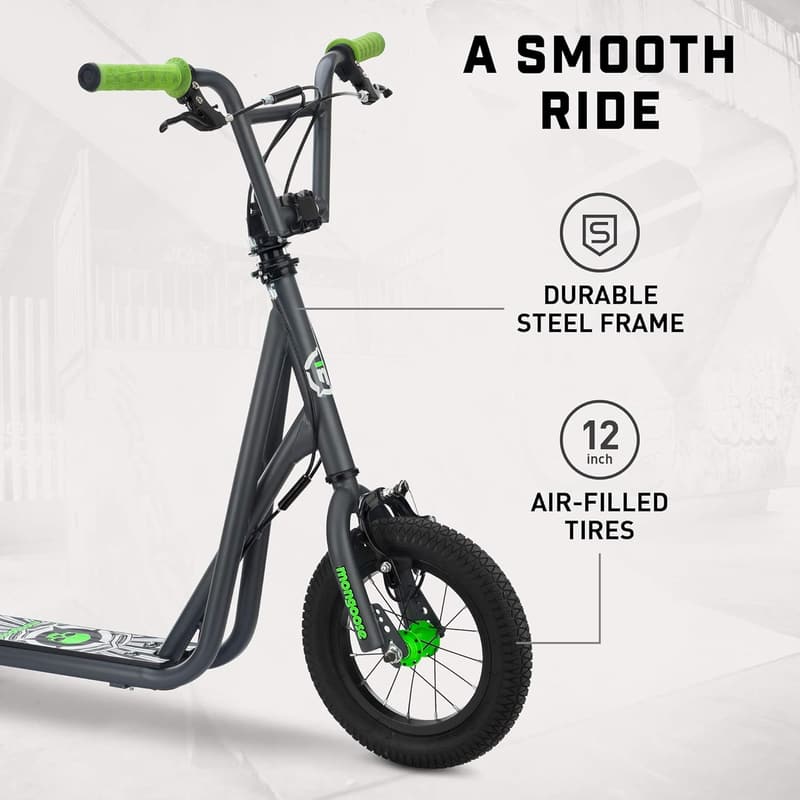 Mongoose Expo Kick Scooter for Kids, 12-Inch Tires, 175 lbs Max