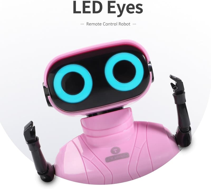 Remote Control Robot Toy with LED Eyes for Kids (Pink)